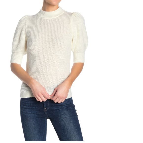 Free Press Puff Sleeve Mock Neck Top - Picture 1 of 7